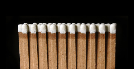Matches on black