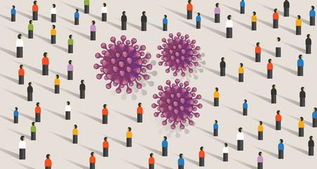 virus epidemic transmission crowd of people contagious transmission - obrazy, fototapety, plakaty