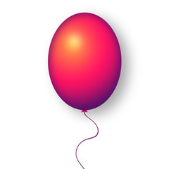 Red birthday balloons. Baloon flying for party and celebrations. Isolated on white background. Stock illustration for you design cover, flyer.