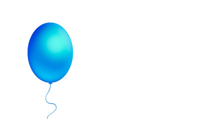 Blue birthday balloons. Baloon flying for party and celebrations. Isolated on white background for copyspace or text.