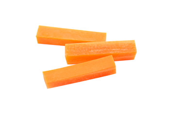 Fresh carrots isolated on a white background