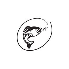 fish vector logo template illustration fishing