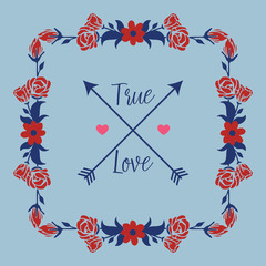 Beautiful Crowd of leaf and red rose floral frame, for true love greeting card template design. Vector