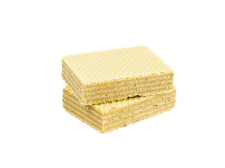 Two wafers isolated on a white background.