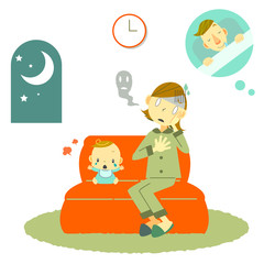 夜泣き　育児　お母さん