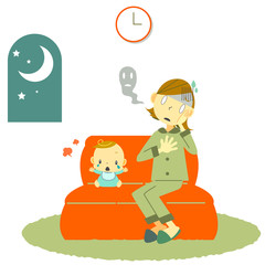 夜泣き　育児　お母さん