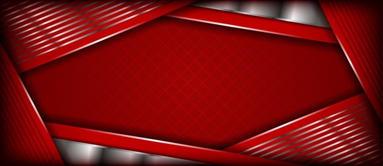 Abstract red silver overlap design modern background vector illustration