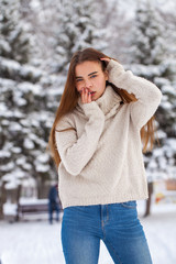 Close up portrait of a young beautiful teenager girl