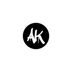 Fototapeta na wymiar Initial AK letter drip template design