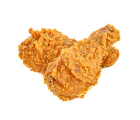 Fried chicken isolated on white background.