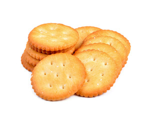 Crackers isolated on white background.