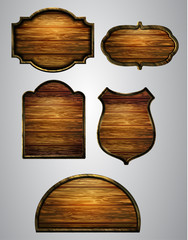 Vector realistic illustration of wooden signboard