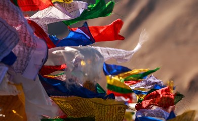 colorful Buddhist prayer flags