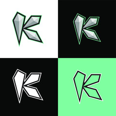 k stone initial sport logo design