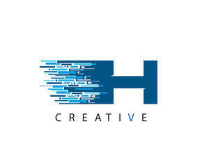 Letter H Digital Network , Technology and digital abstract line H network circuit vector logo.