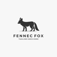 Vector Logo Illustration Fox Elegant Silhouette Style
