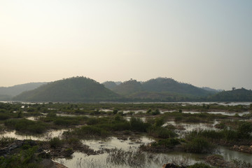 Unique landscape of Phankhod Sankrai or Grand Canyon Nong Khai the beautiful landmark of Mekong River in Nong Khai