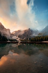 Dolomites sunrise reflection
