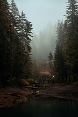 Fototapeta na wymiar Dolomites fog bridge