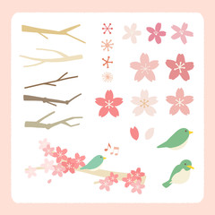 Greenery icons for spring