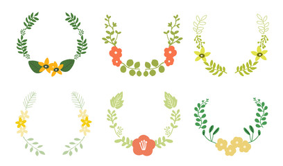 Greenery icons for spring