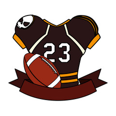 Obraz premium american football shirt with ribbon on white background