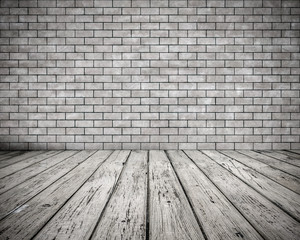 room with brick wall