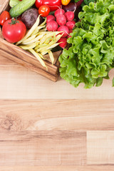 Healthy vegetables containing minerals and vitamins. Best food for slimming and dieting. Place for text