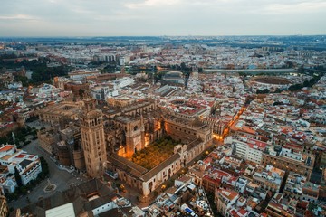 Fototapeta premium Seville Cathedral aerial view