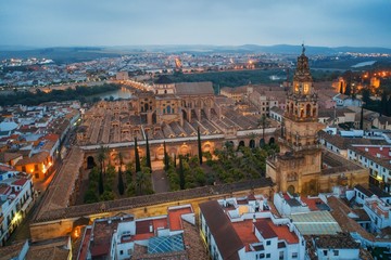 Fototapeta na wymiar The Mosque–Cathedral of Córdoba aerial view