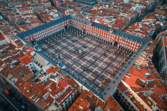 Madrid Plaza Mayor Aerial View