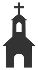 Catholic kirch vector icon. Flat Catholic kirch symbol is isolated on a white background.