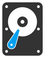 Hard disk vector icon. Flat Hard disk symbol is isolated on a white background.