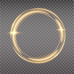 Bright halo. Abstract glowing circles. Light optical effect halo on transparent background. Vector illustration, eps10