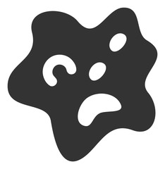 Amoeba vector icon. Flat Amoeba symbol is isolated on a white background.