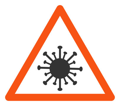 Coronavirus warning vector icon. Flat Coronavirus warning symbol is isolated on a white background.