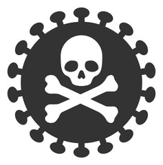 Death virus vector icon. Flat Death virus pictogram is isolated on a white background.