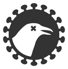 Fototapeta premium Bird flu virus vector icon. Flat Bird flu virus symbol is isolated on a white background.