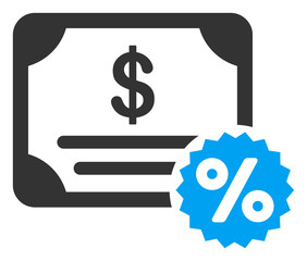 Bond coupon vector icon. Flat Bond coupon pictogram is isolated on a white background.