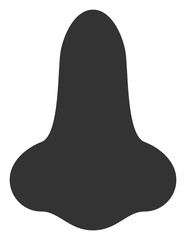 Nose vector icon. Flat Nose symbol is isolated on a white background.