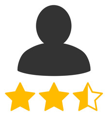 Person rating vector icon. Flat Person rating symbol is isolated on a white background.