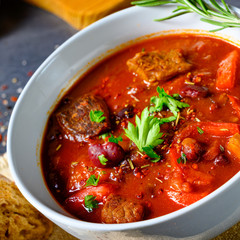 Spicy Mexican style beef with beans