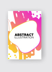 Modern abstract vector banners. Ink style poster shapes of gradient colors on white background.