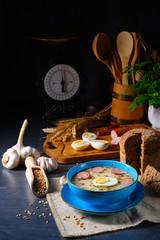 Easter in Polish: sour flour soup for Easter breakfast (Żurek)