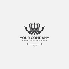 crown clinic health logo retro and vintage