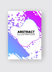 Modern abstract vector banners. Ink style poster shapes of gradient colors on white background.