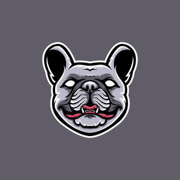 french bulldog head mascot design. bulldog e-sports or gaming logo