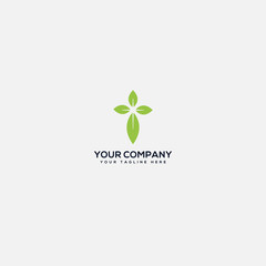 natural cross and environment logo design