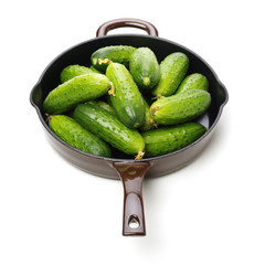 Green cucumber on the white background