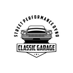 Street performance dyno classic garage logo vector